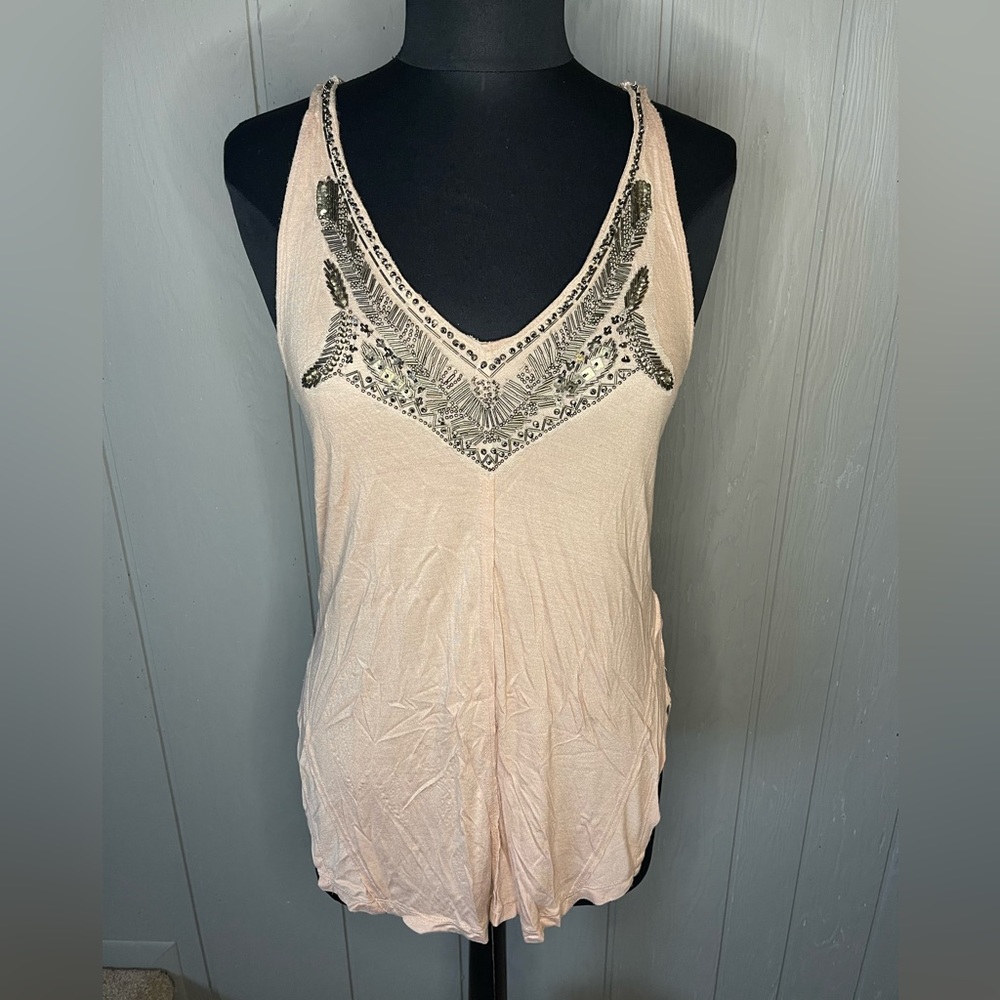 Urban Outfitters Kimchi Blue Medium Blush Beaded Tank